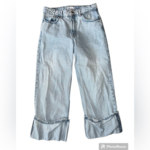 Zara Denim - Zara cuffed wide leg jeans | size 8